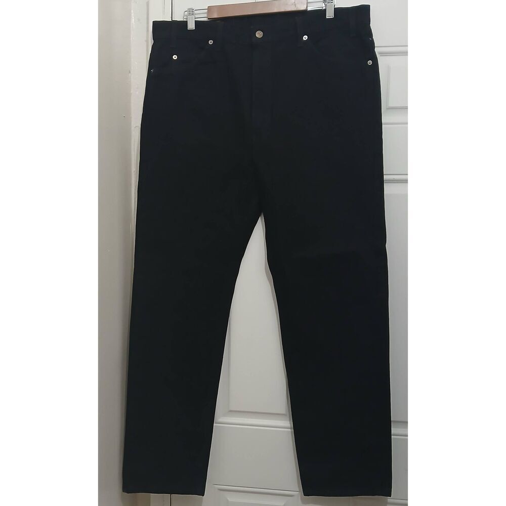 Vintage Levi's mens 40/32 black jeans orange tab tough strong 505 premium usa